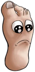 Cartoon foot with hammertoe