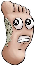 Cartoon foot with skin condition