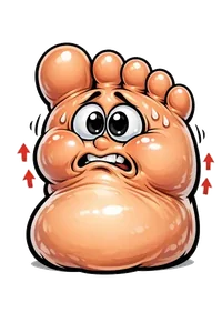 Cartoon foot looking puffy and swollen